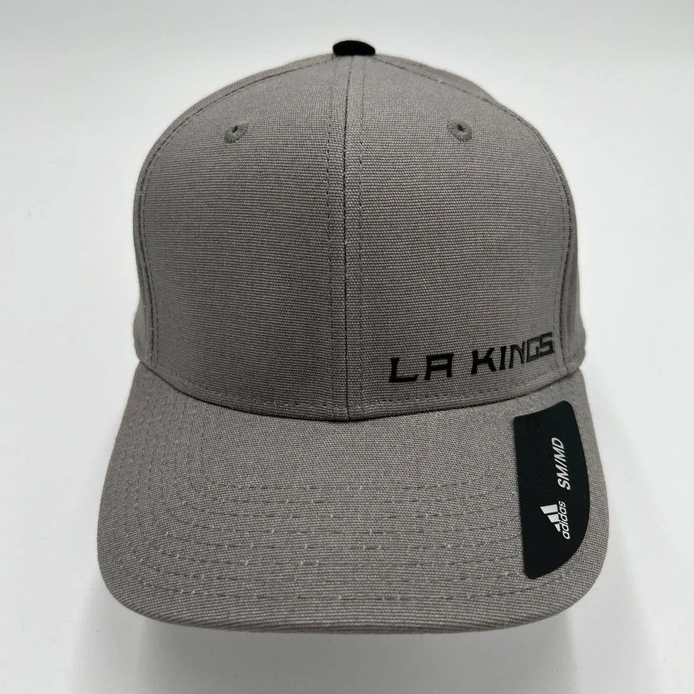 Adidas LA Kings NHL Grey Structured Flex Hat S/M New